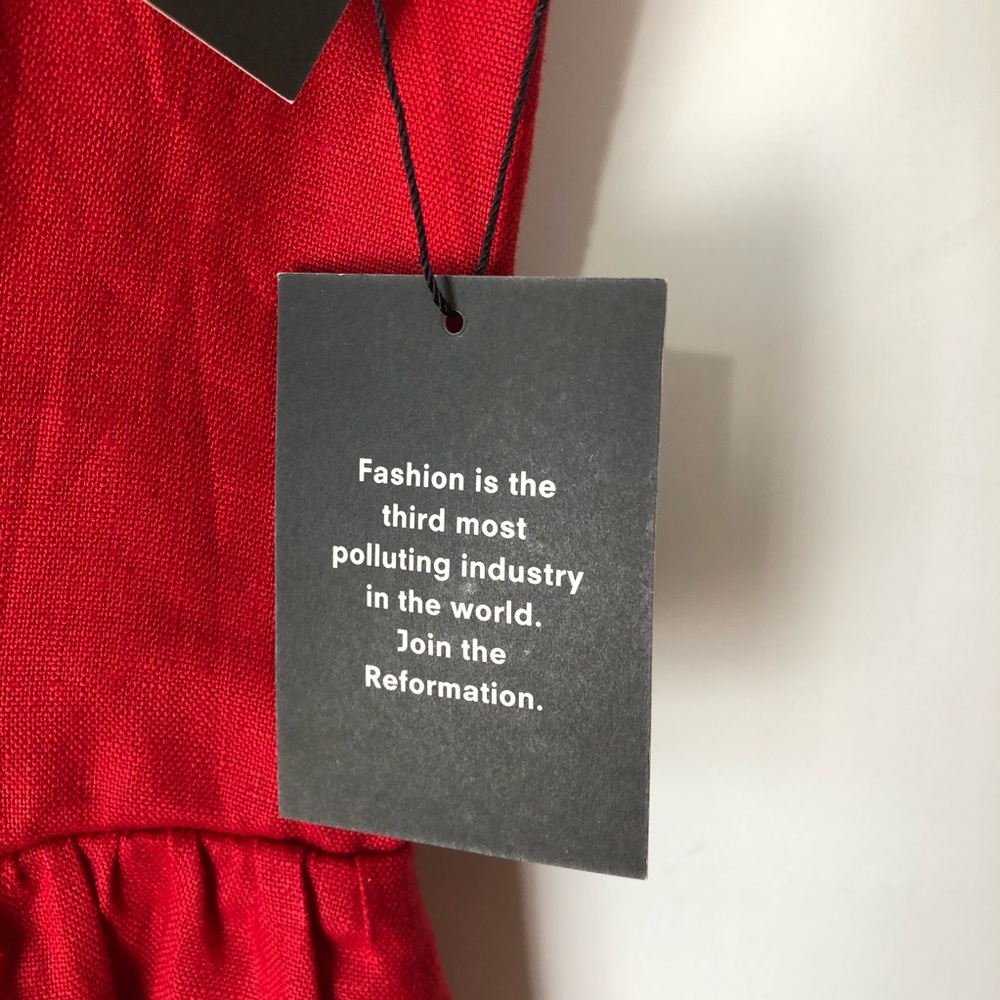Reformation Olivia Linen Red Lipstick Dress 2 - Picture 10 of 16